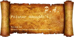 Polster Adeodát névjegykártya
